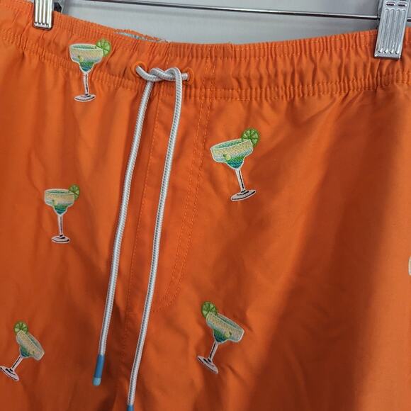 NEW Men's Tommy Bahama Orange Embroidered Margarita Swim Trunks XL - Picture 3 of 4